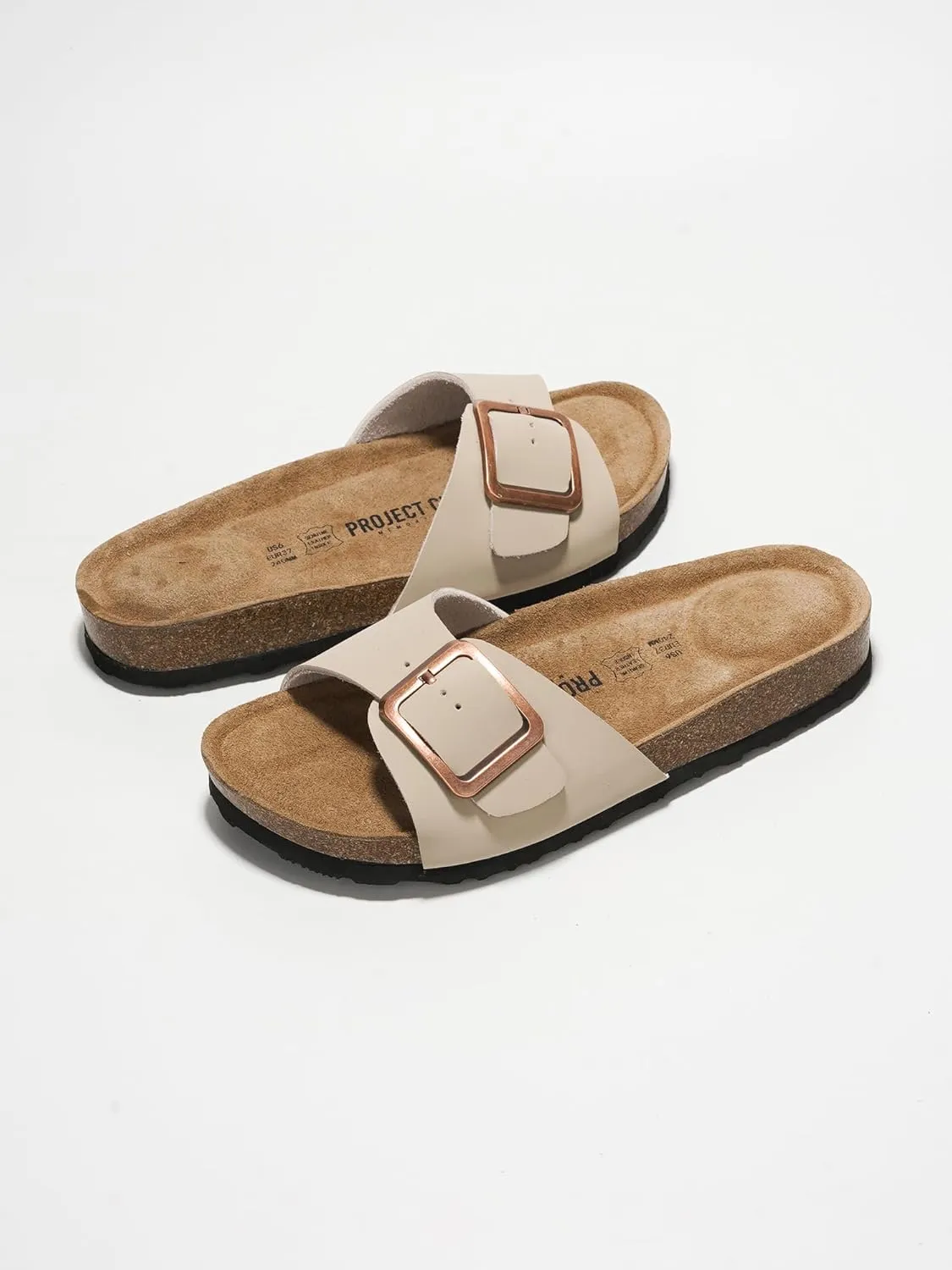 Project Cloud Genuine Leather Sandals Women Dressy Summer Beach Essentials - Flip Flops & Slides with Memory Foam Insole Womens Sandals Comfortable Footwear