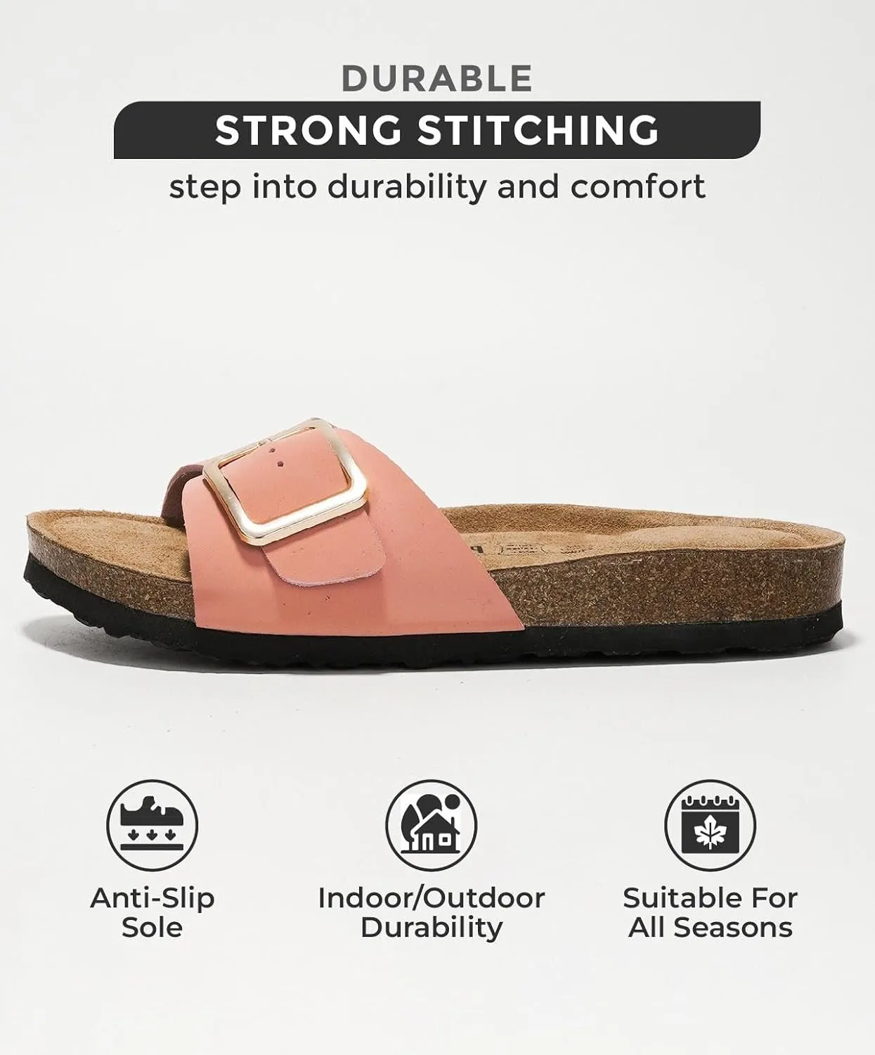 Project Cloud Genuine Leather Sandals Women Dressy Summer Beach Essentials - Flip Flops & Slides with Memory Foam Insole Womens Sandals Comfortable Footwear