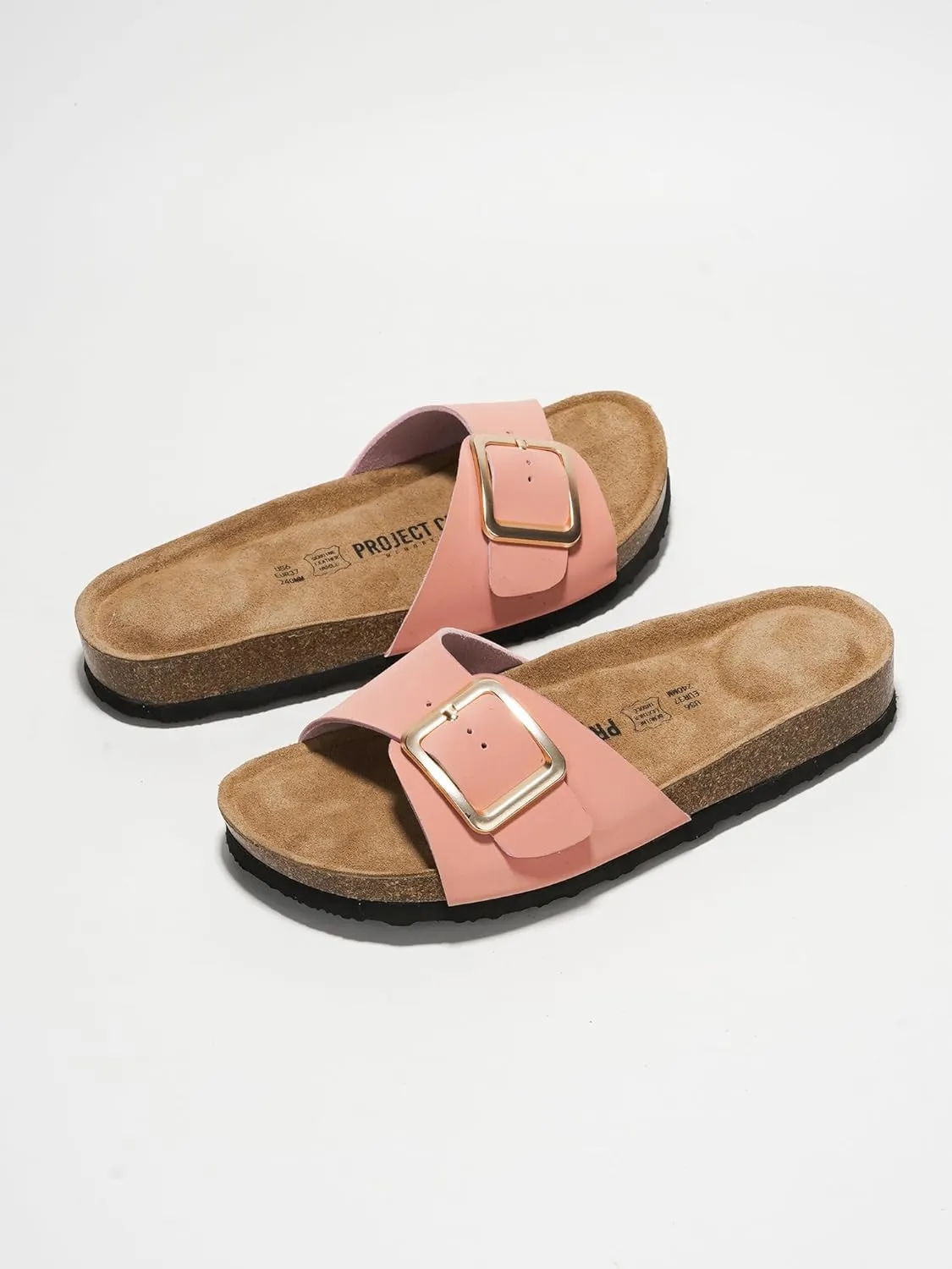Project Cloud Genuine Leather Sandals Women Dressy Summer Beach Essentials - Flip Flops & Slides with Memory Foam Insole Womens Sandals Comfortable Footwear