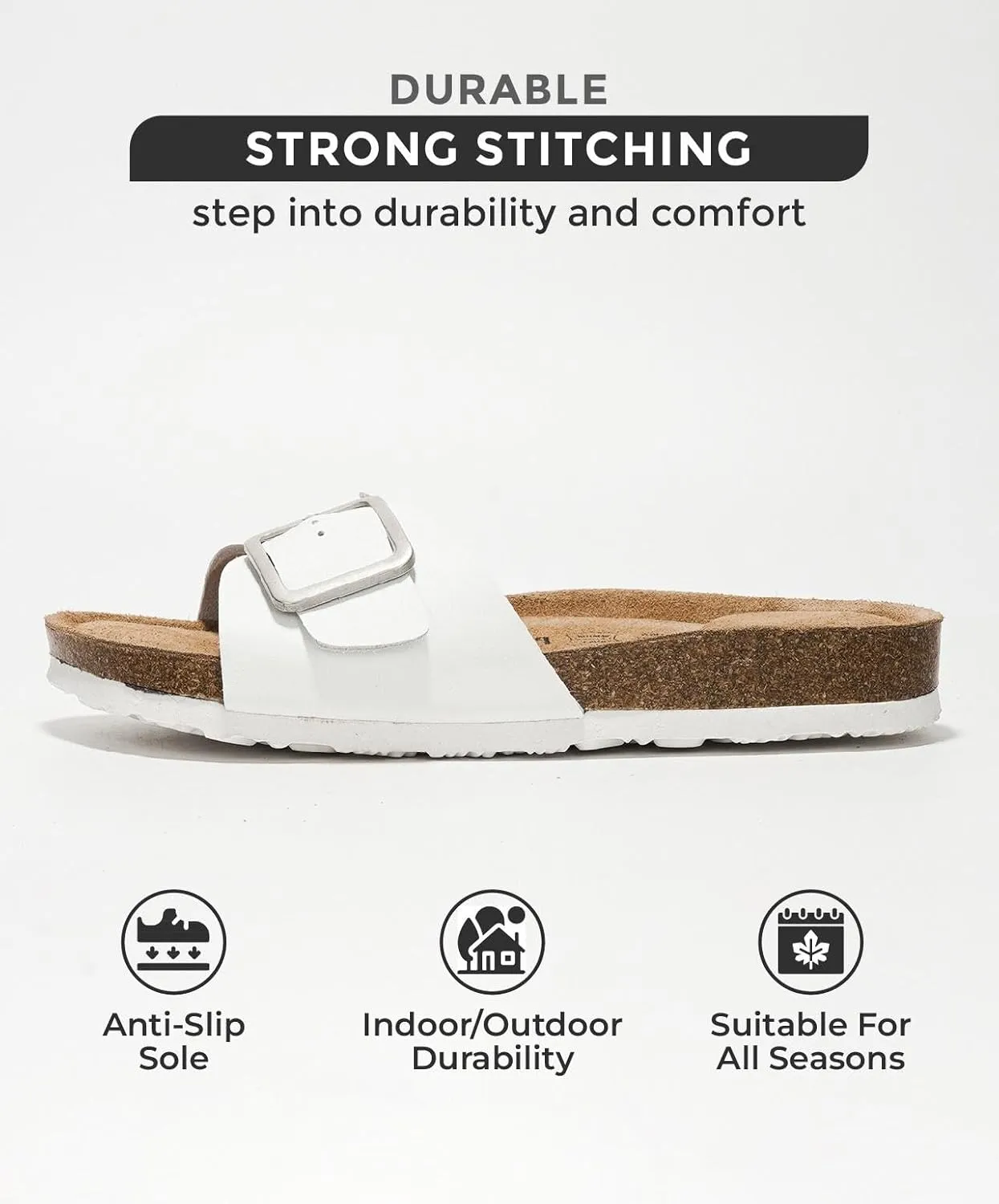 Project Cloud Genuine Leather Sandals Women Dressy Summer Beach Essentials - Flip Flops & Slides with Memory Foam Insole Womens Sandals Comfortable Footwear