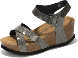 Project Cloud Genuine Leather Wedge Sandals for Women 2025 - Womens Sandals & Wedges with Memory Foam Insole & Cork Footbed - Platform Wedges Women Footwear (Cabana)