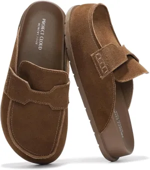 Project Cloud Genuine Suede Womens Clog - Memory Foam Arch Support Non-Slip Sole Mules & Clogs for Women Footwear - Platform Winter Shoes (Foamy)