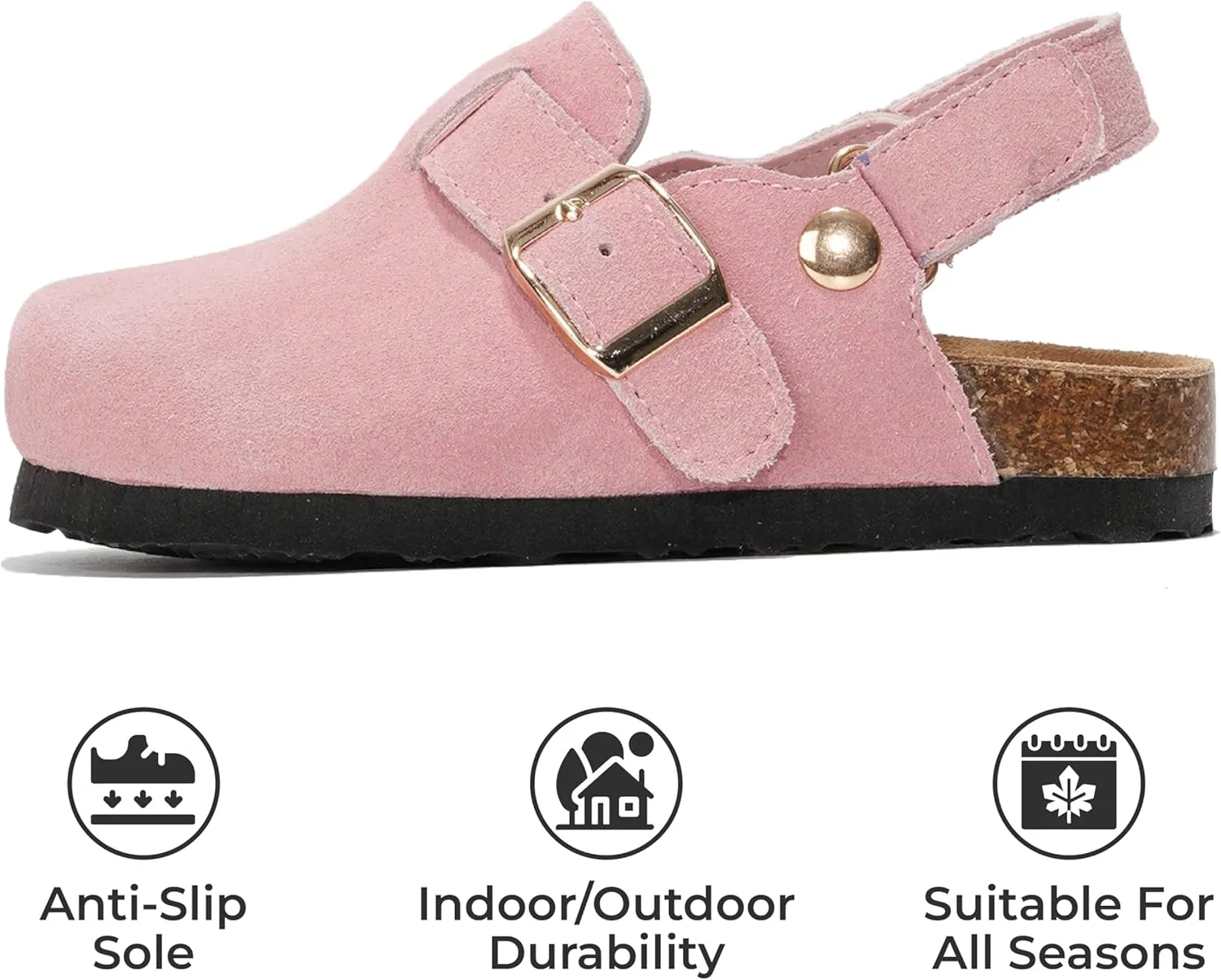 Project Cloud Mini Clogs for Kids - Memory Foam Unisex and Non-Slip Kids Clogs & Mules - Water Resistant Boys & Girls Sandals with Cork Footbed & Arch Support