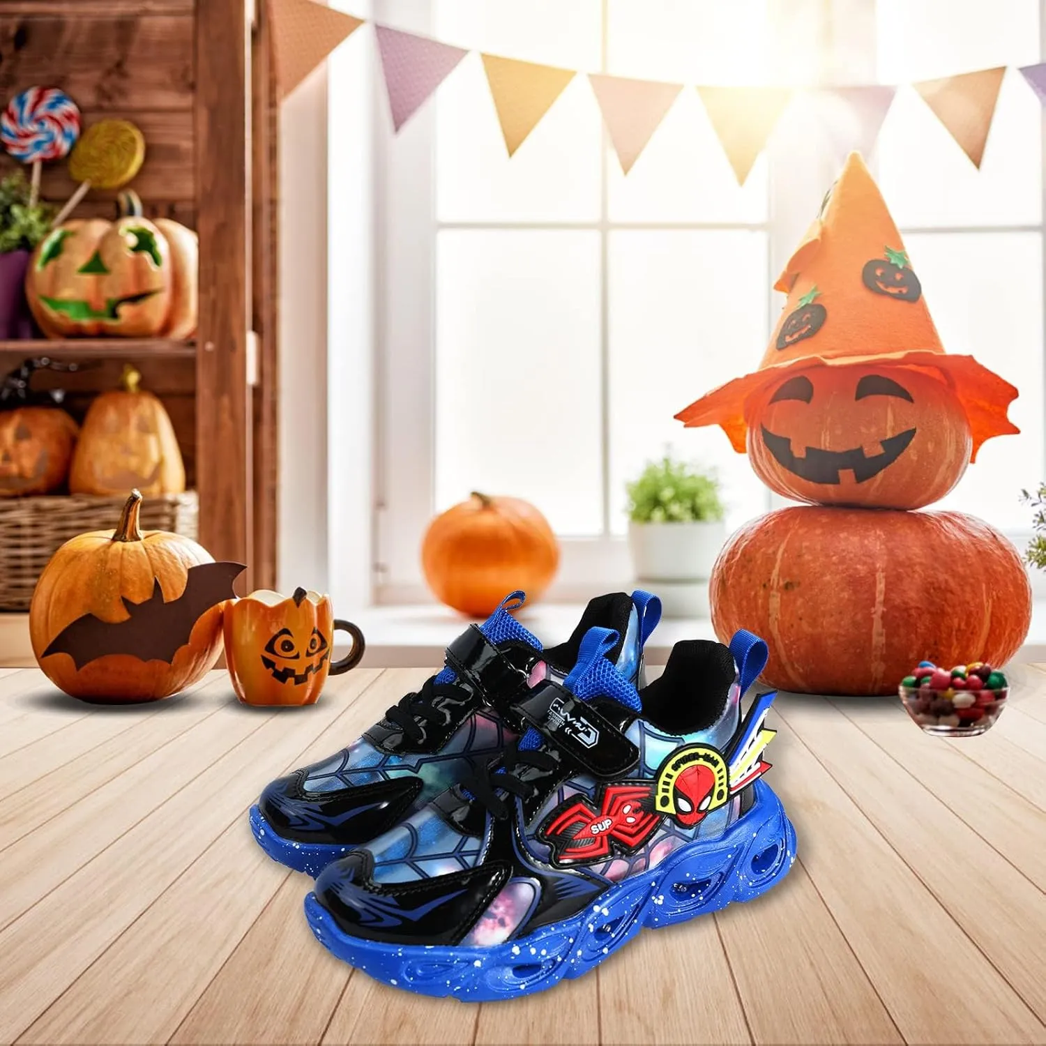 RAYCHY Children's Casual Shoes Boys Breathable Non-Slip Light Sneakers Unisex Luminous Sneakers for Girls Sport Running Shoes