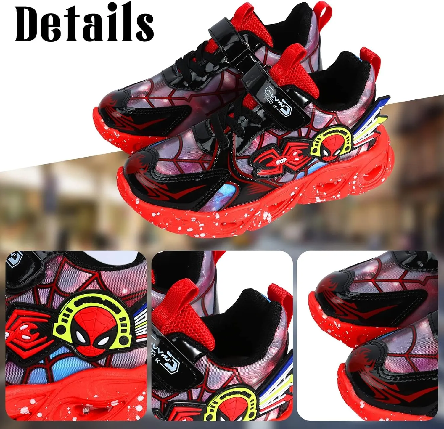 RAYCHY Children's Casual Shoes Boys Breathable Non-Slip Light Sneakers Unisex Luminous Sneakers for Girls Sport Running Shoes