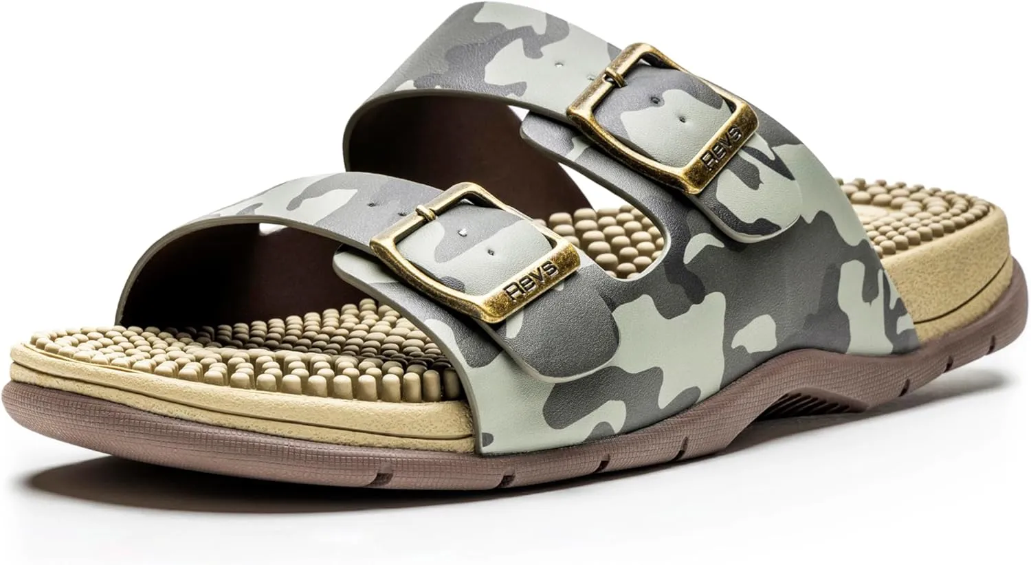 Revs - Lochy - Men’s Double Strap Reflexology Massage Sandals
