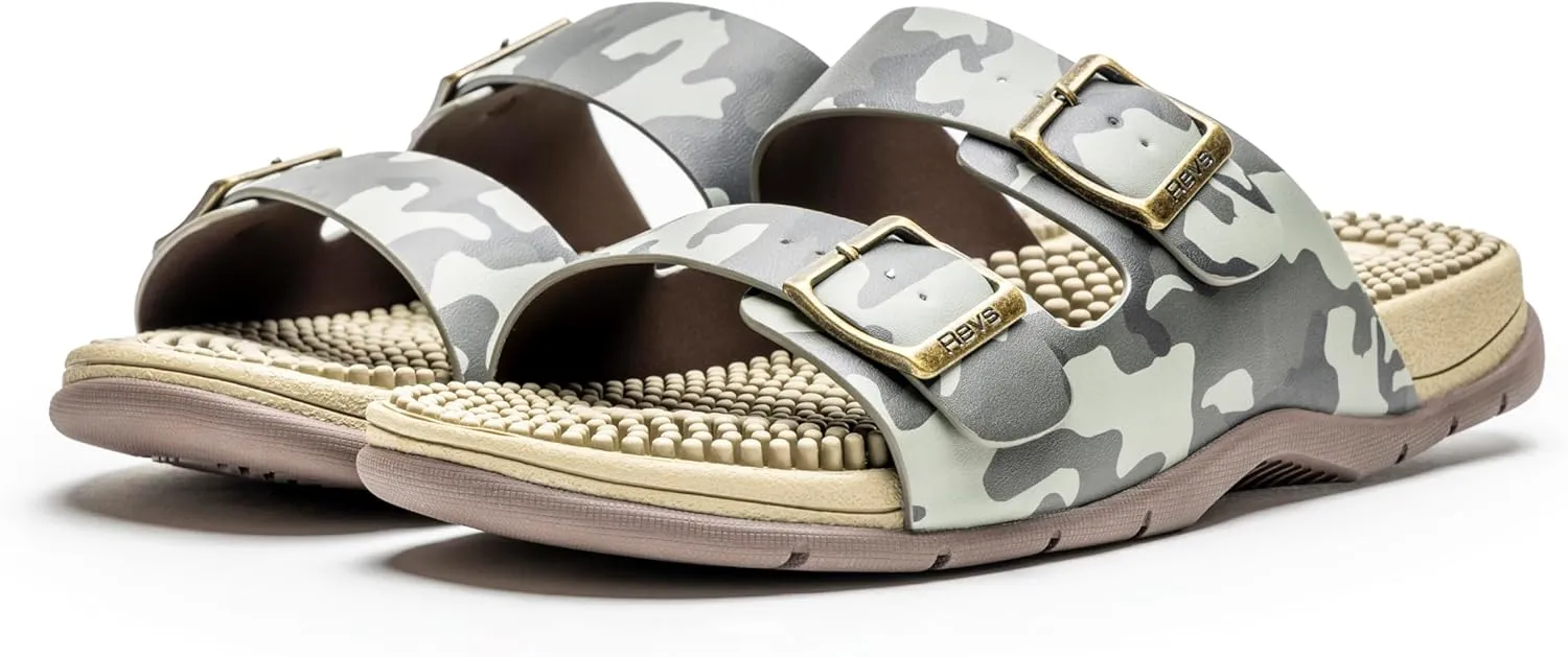 Revs - Lochy - Men’s Double Strap Reflexology Massage Sandals