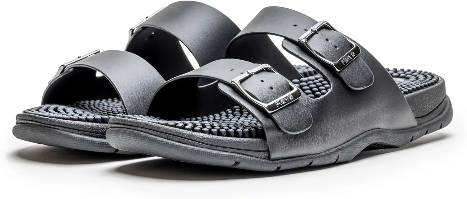Revs - Lochy - Men’s Double Strap Reflexology Massage Sandals