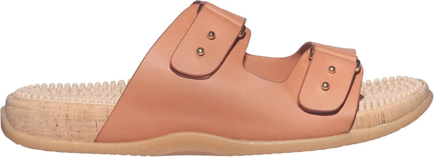 Revs Premium Reflexology & Acupressure Massage Sandals, Adjustable Strap, Cushion Comfort, Arch Support.