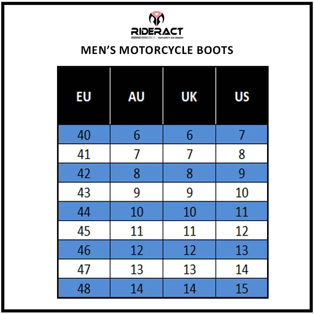 RIDERACT® Men’s Motorcycle Boots Black Road Active