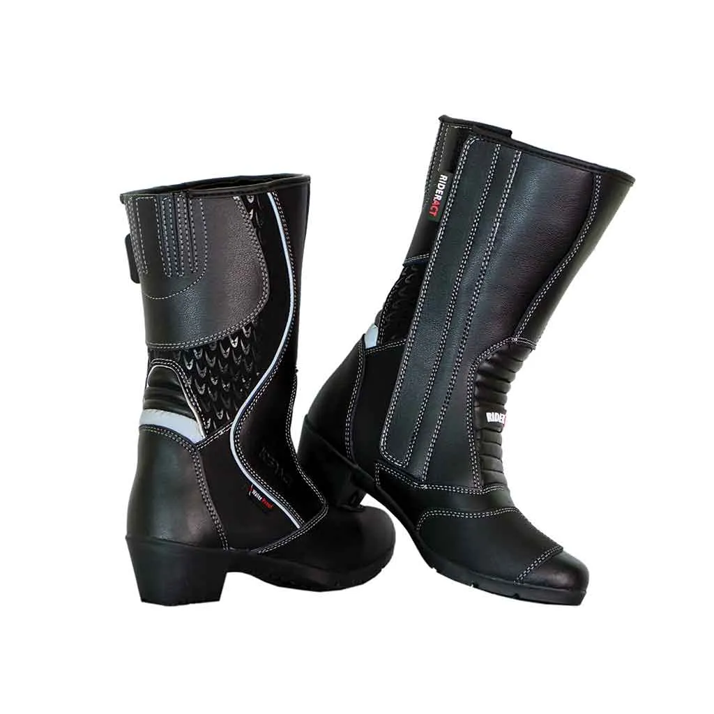 RIDERACT® Women’s Motorcycle Boots Black Spot-1