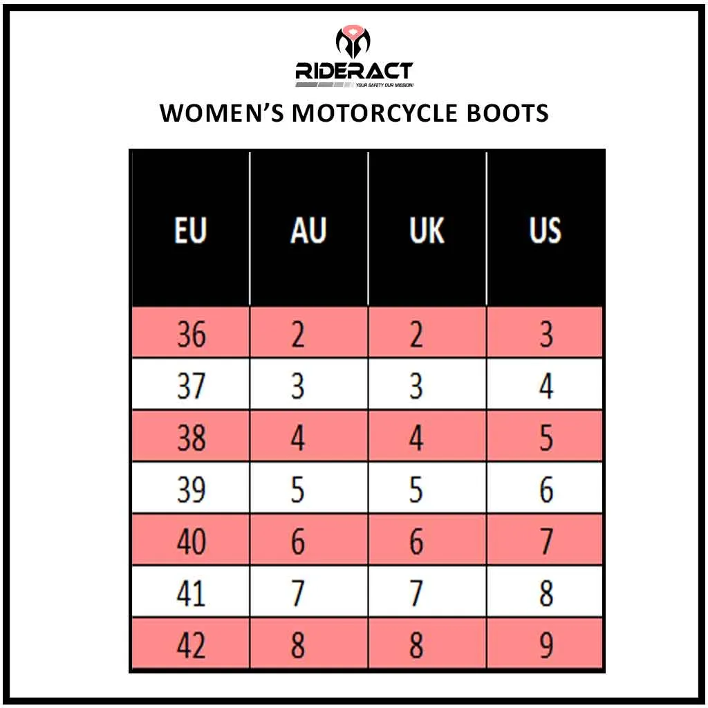 RIDERACT® Women’s Motorcycle Boots Black Spot-1
