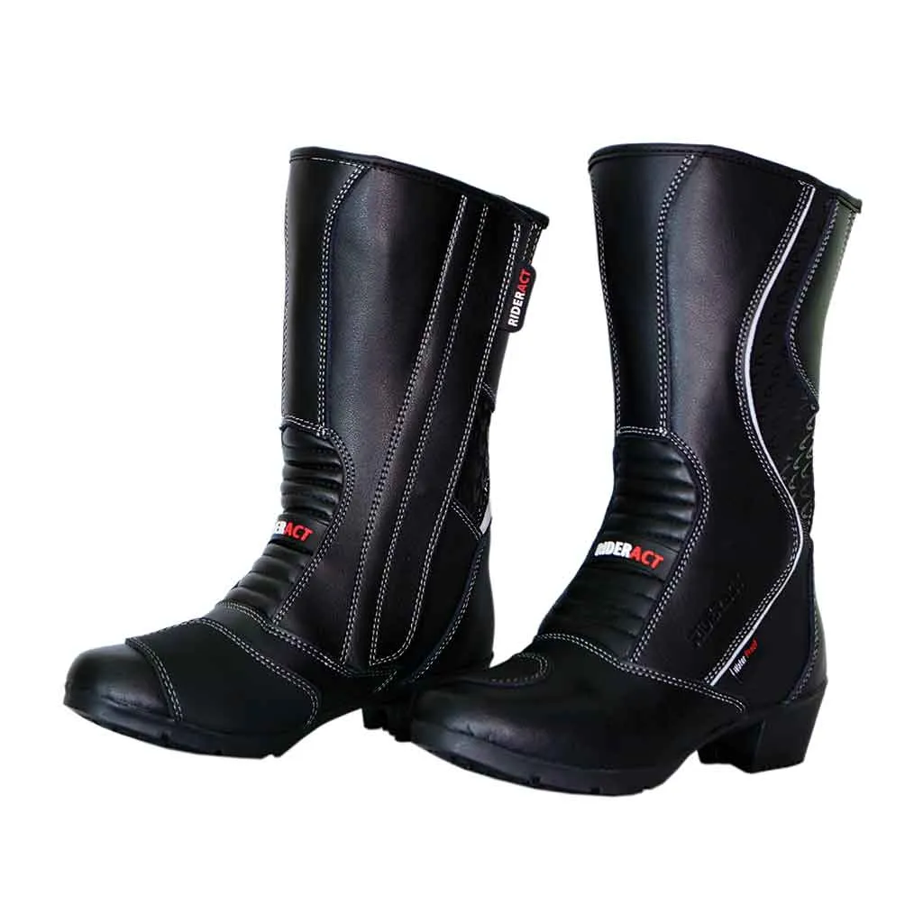 RIDERACT® Women’s Motorcycle Boots Black Spot-1