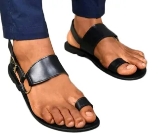Ring Toe Bunion Slippers Mens,Casual Comfort Non-Slip Foot Correction Flip Flops,Summer PU Lightweight Orthopedic Mens Sandals,for Plantar Fasciitis/Arch of Foot (Color : Black, Size : 7)