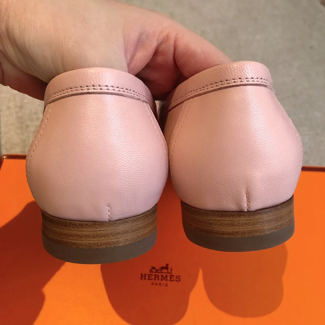 Royal Loafer Pink Mix White Calfskin With Fringe Detail And Silver Signature Buckle 509418