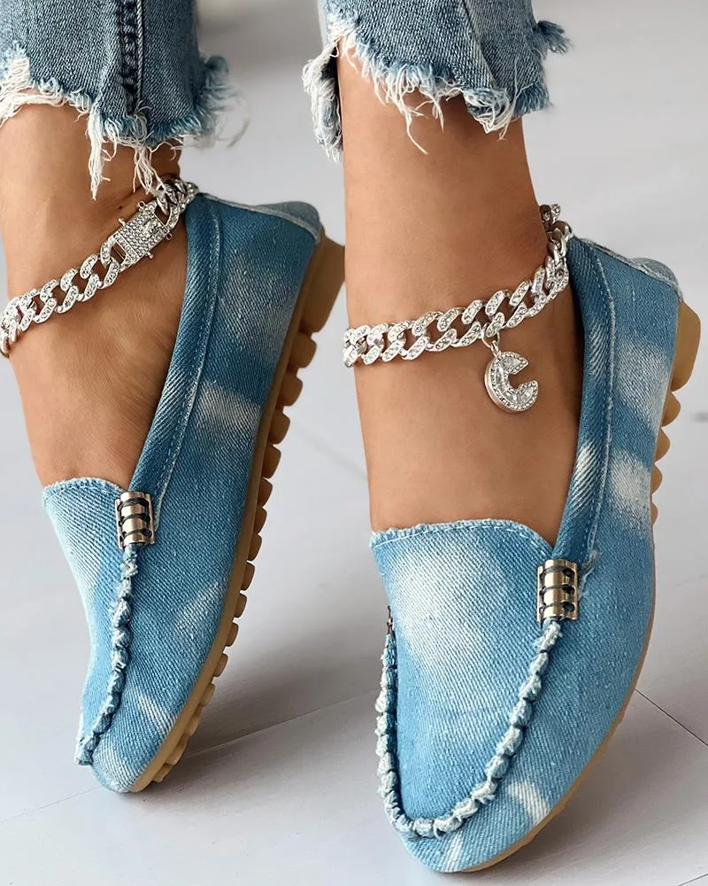 Ruched Detail Slip on Casual Work Loafers