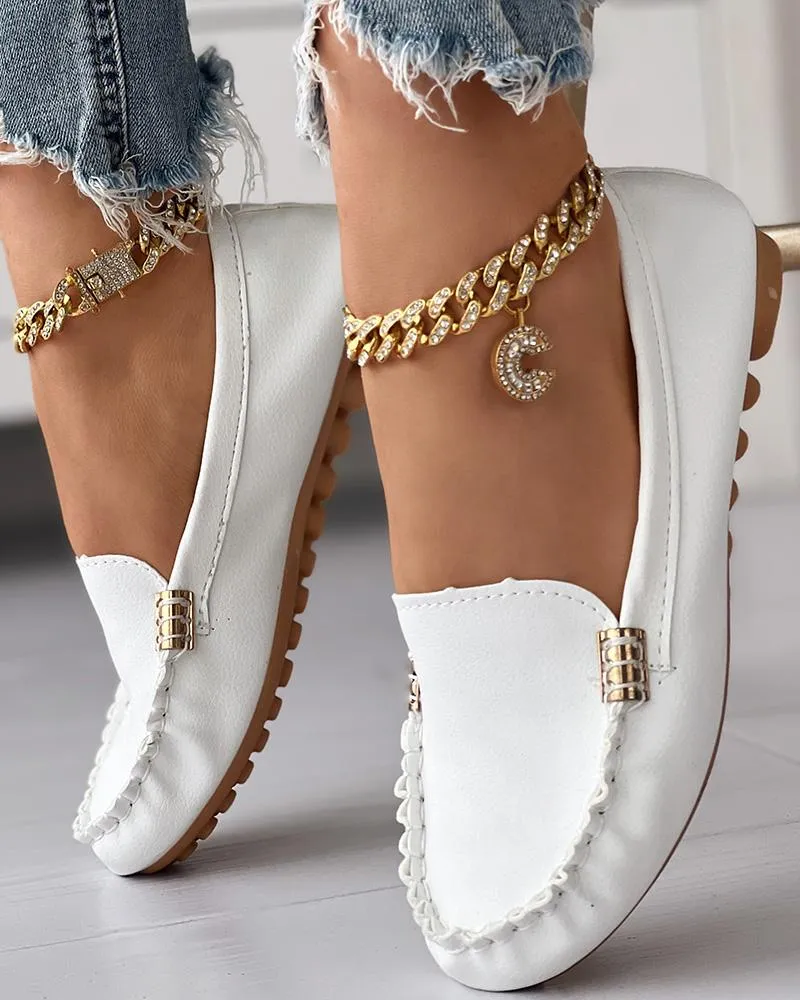 Ruched Detail Slip on Casual Work Loafers