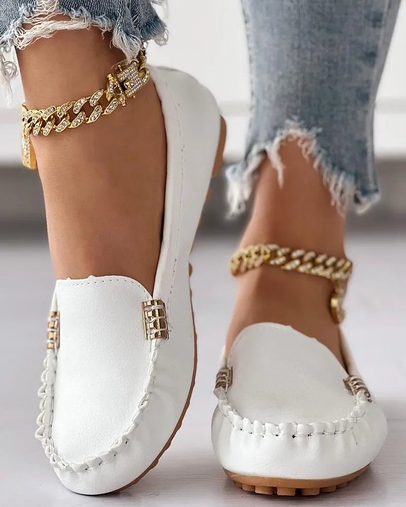 Ruched Detail Slip on Casual Work Loafers