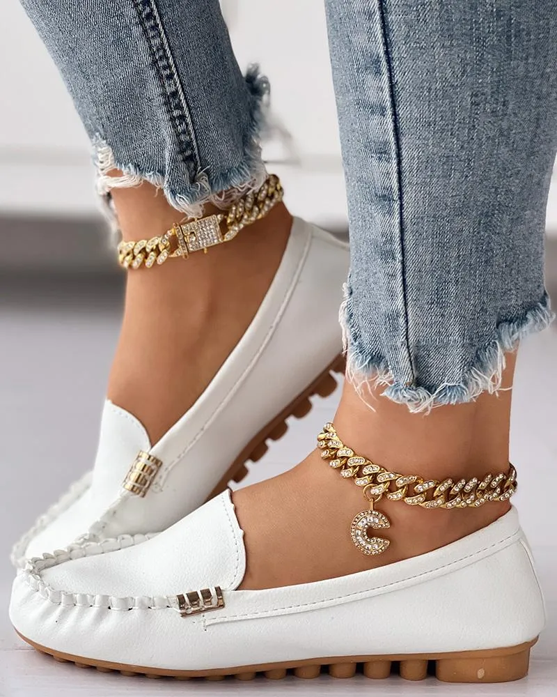 Ruched Detail Slip on Casual Work Loafers