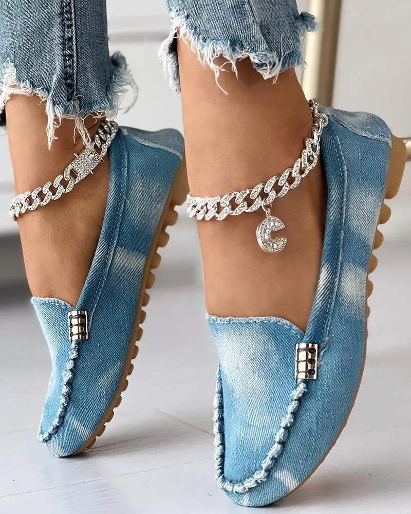 Ruched Detail Slip on Casual Work Loafers
