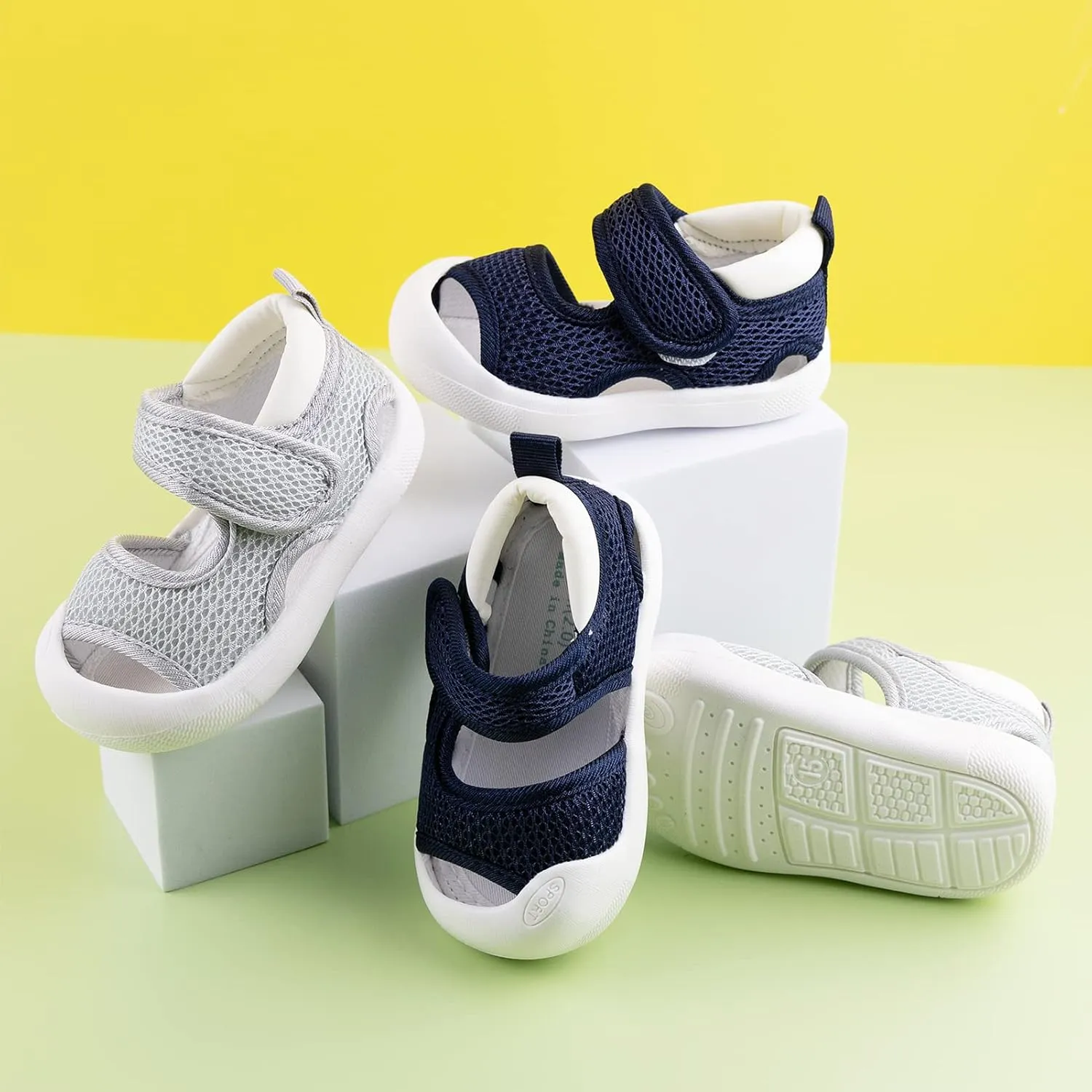 RVROVIC Boys Girls Athletic Sports Sandals Open-Toe Breathable Rubber Sole Beach Water Shoes for Toddler