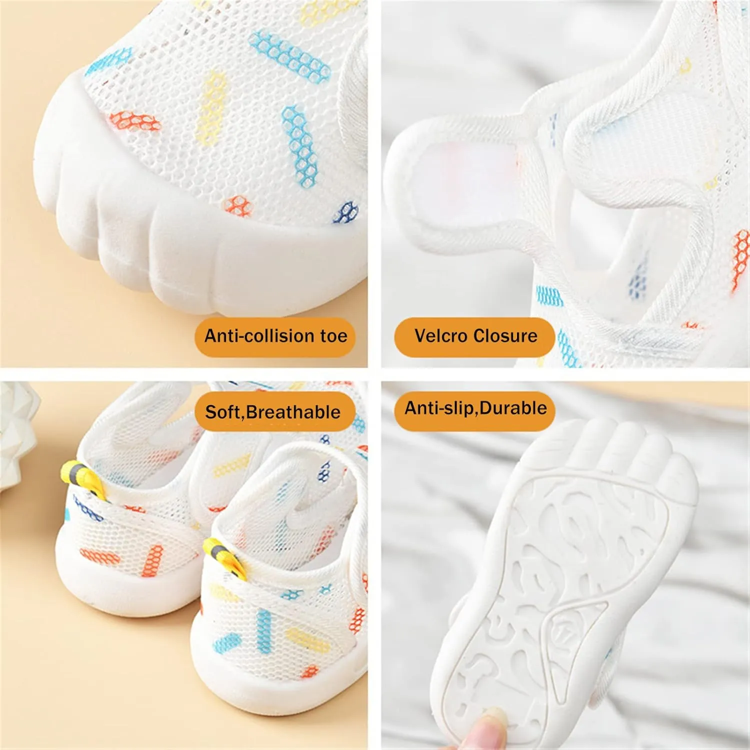 RVROVIC Boys Girls Athletic Sports Sandals Open-Toe Breathable Rubber Sole Beach Water Shoes for Toddler
