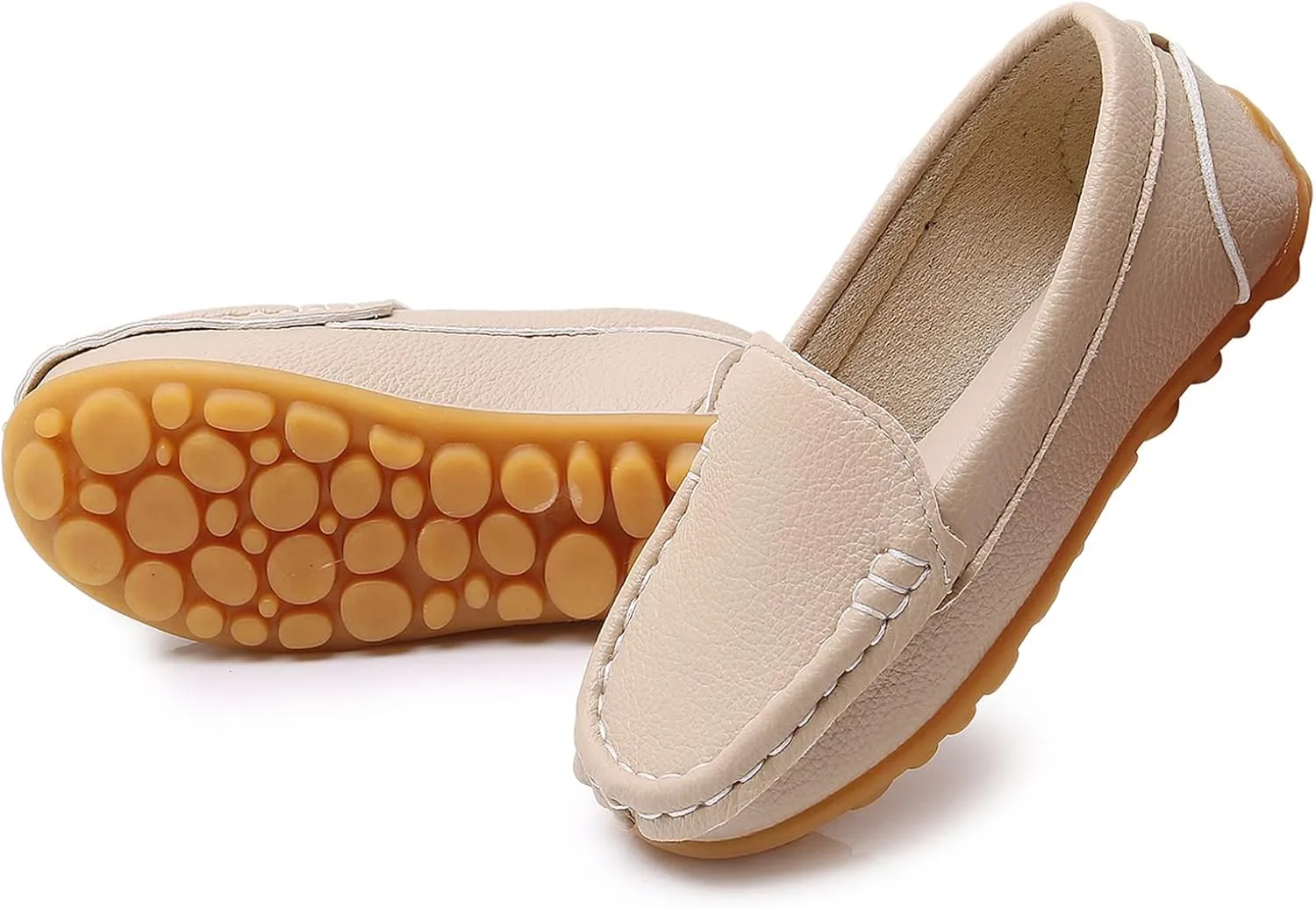 RVROVIC Kids Girls Boys Slip-on Loafers Oxford PU Leather Flats Shoes(Toddler/Little Kid)