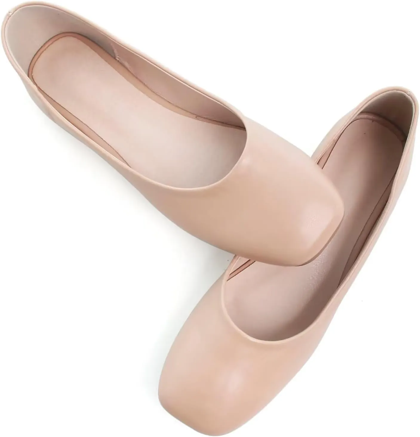 SAILING LU Flats for Women Comfortable Solid Color Soft Flats Square Toe Ballet Casual Work Shoes Dressy Slip-ons Loafers