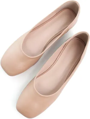 SAILING LU Flats for Women Comfortable Solid Color Soft Flats Square Toe Ballet Casual Work Shoes Dressy Slip-ons Loafers