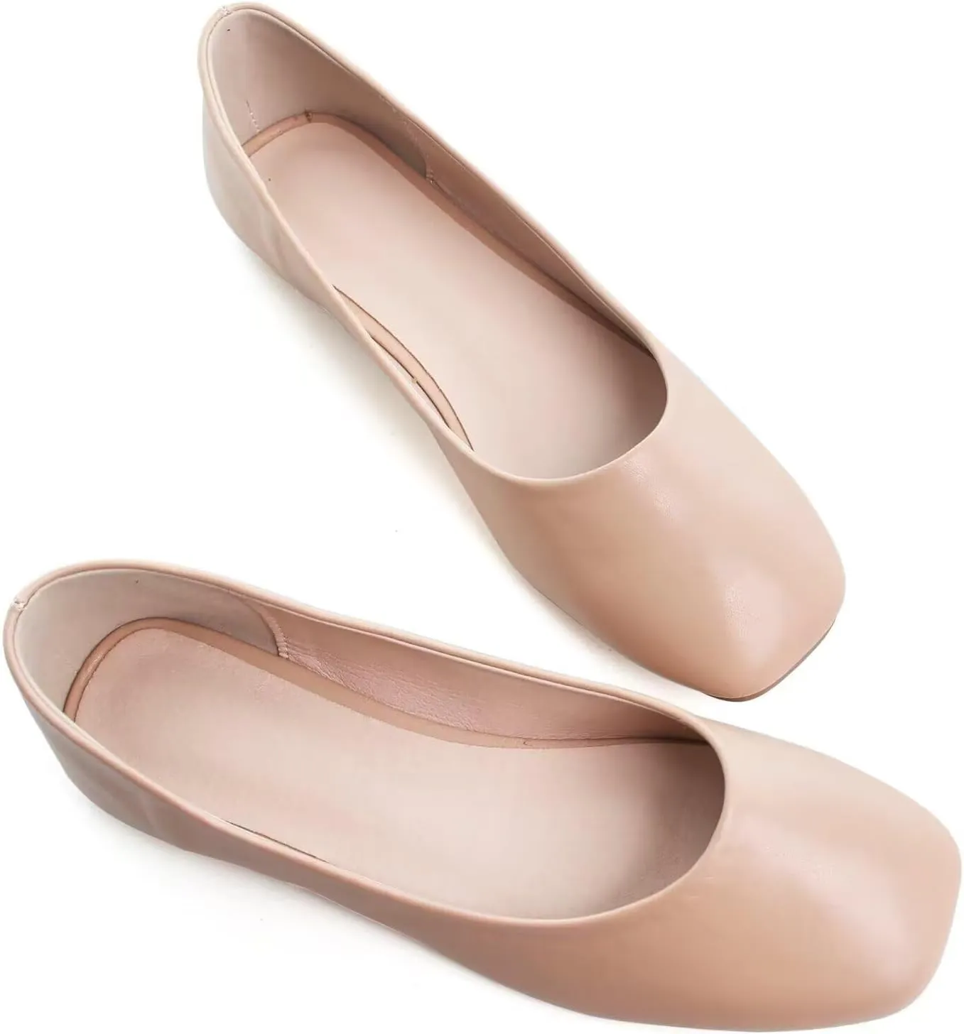 SAILING LU Flats for Women Comfortable Solid Color Soft Flats Square Toe Ballet Casual Work Shoes Dressy Slip-ons Loafers