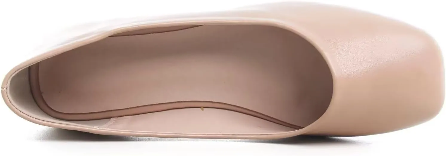 SAILING LU Flats for Women Comfortable Solid Color Soft Flats Square Toe Ballet Casual Work Shoes Dressy Slip-ons Loafers