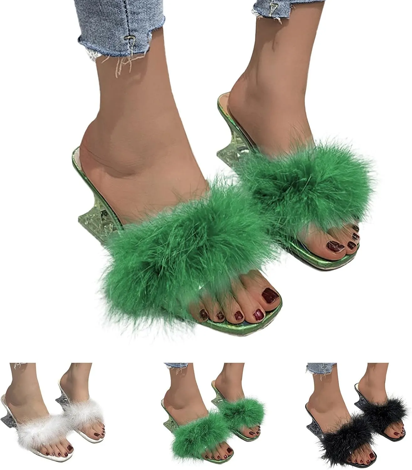 Sandals for Women 2025 Low Block Heels Sandals Open Toe Sandals Square Toe Bridal Shoes Ankle Strap Summer Heels