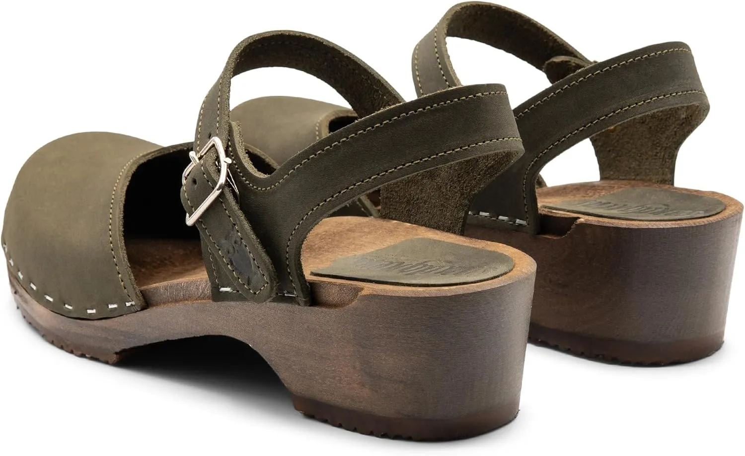 Sandgrens Handmade Swedish Wood Clogs for Women, Low Heel Sandals | Saragasso