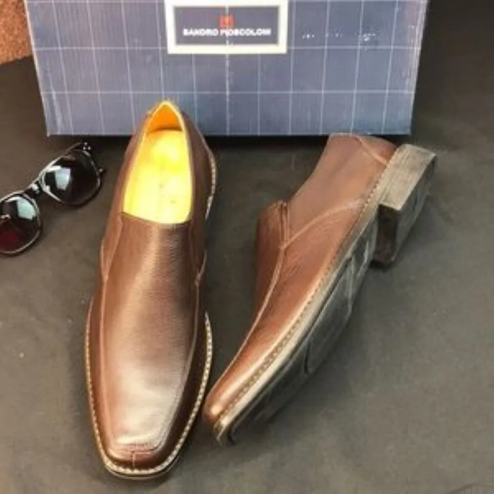 Sandro Moscoloni Brown Leather Loafers 10.5M