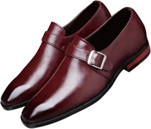 Santimon Mens Dress Shoes Moccasins for Men Slip On Leather Monk Straps Shoes Smoking Slipper Classic Vintage Loafers