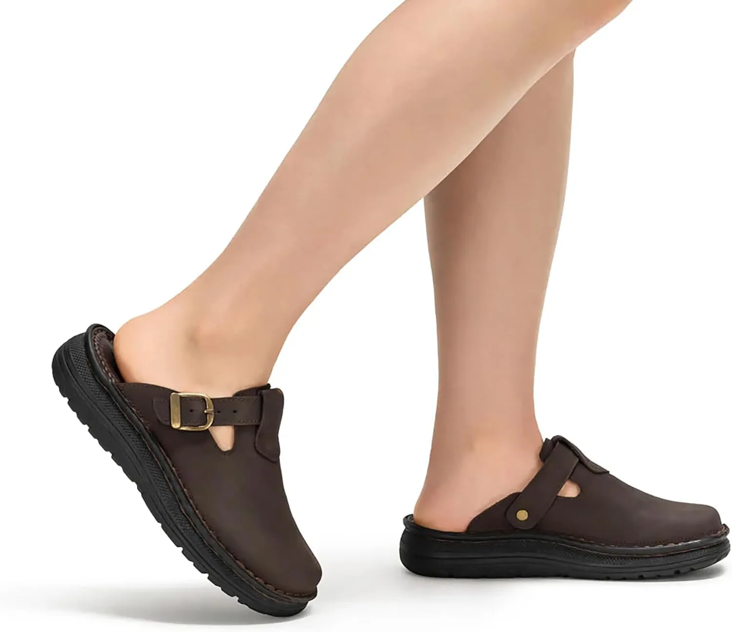 Sawyer - Leather Clog-Toe Sandal - Womens Sandals