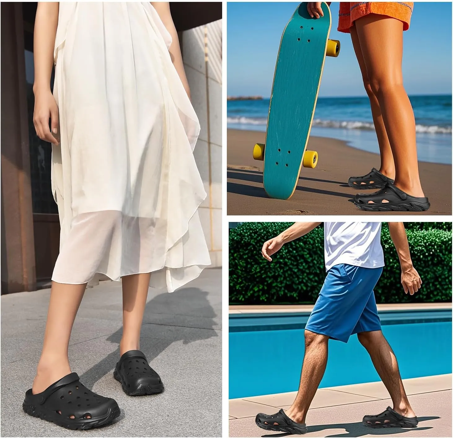 Scecocrs Womens Mens Arch Support Clogs Garden Shoes Adult Slip On Outdoor Spoort Sandals Summer Water Beach Shoes Casual Slippers Lightweight Breathable Non Slip