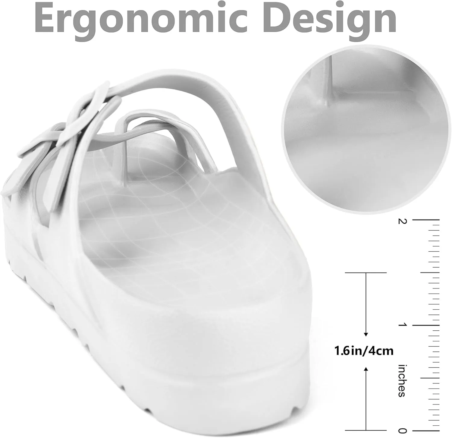 seticeo Women's Platform Flip Flops Sandals with Arch Support, Adjustable Double Buckle Slip on Slides, Summer Lightweight Beach Eva Cushion Flat Sandals
