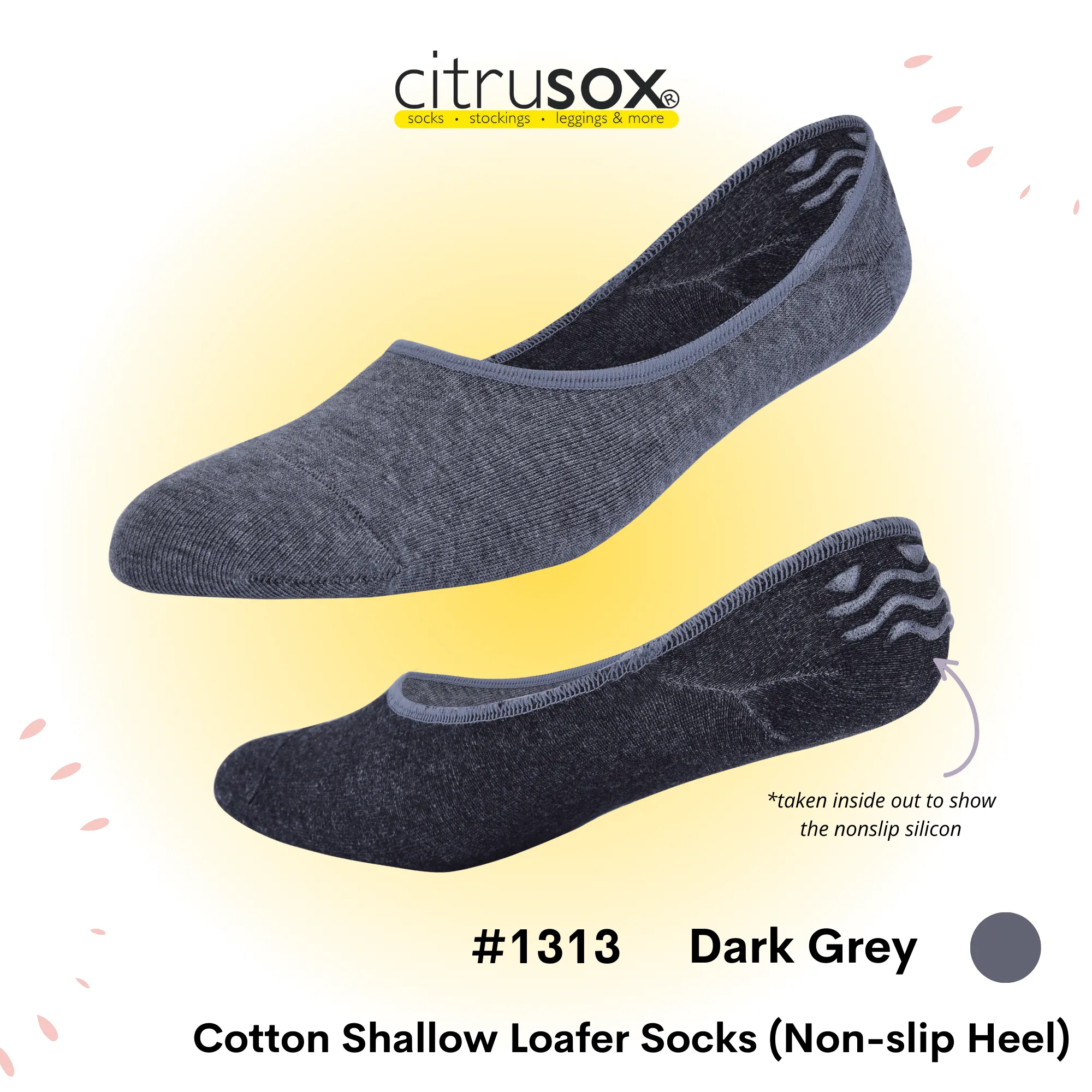 Shallow Loafer Non-Slip Heel Socks