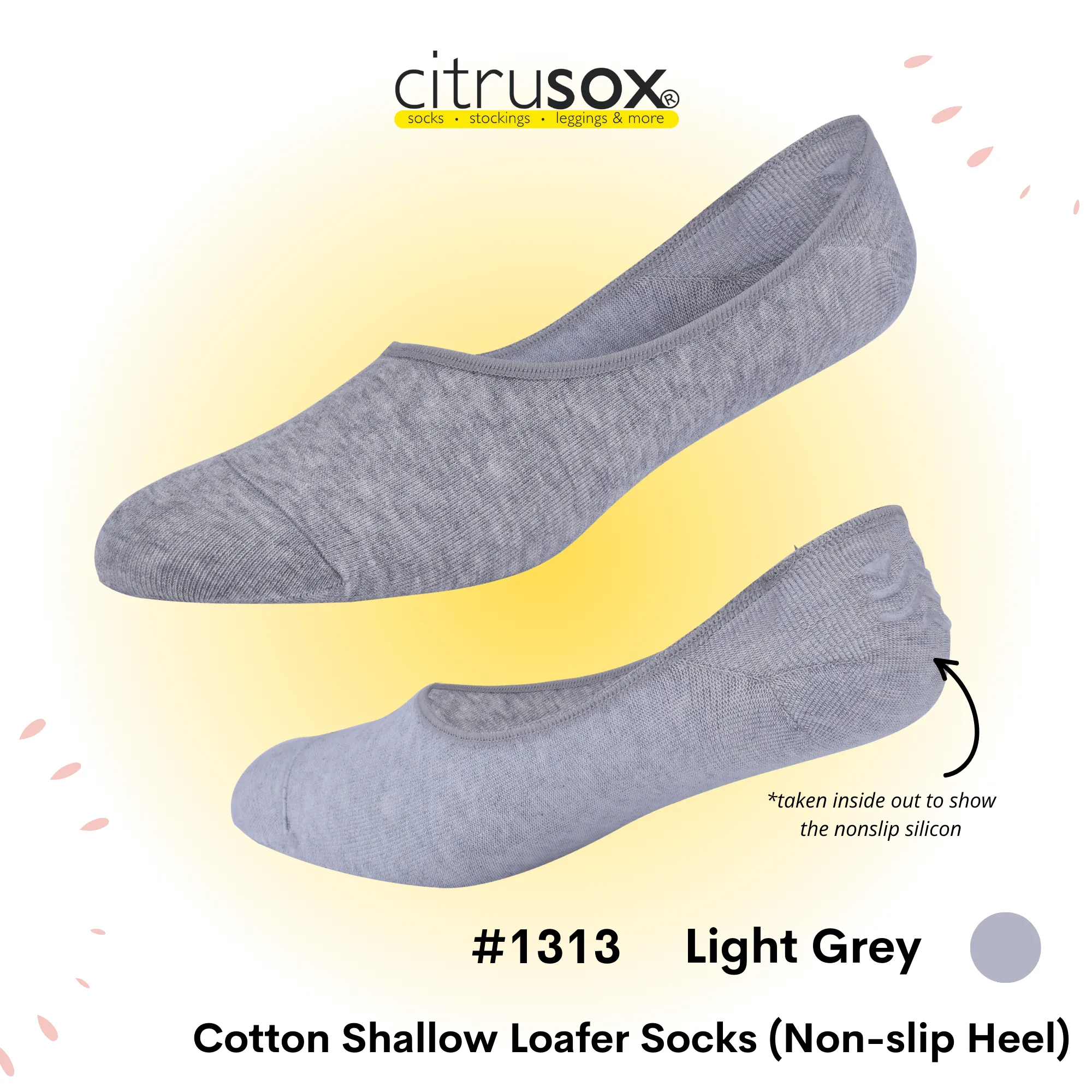Shallow Loafer Non-Slip Heel Socks