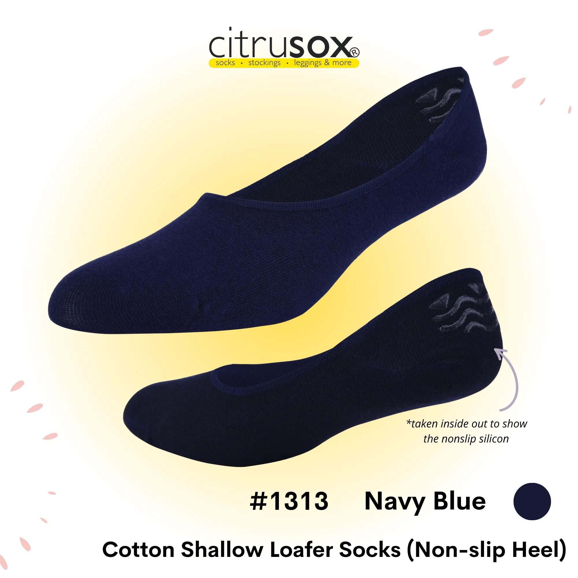 Shallow Loafer Non-Slip Heel Socks