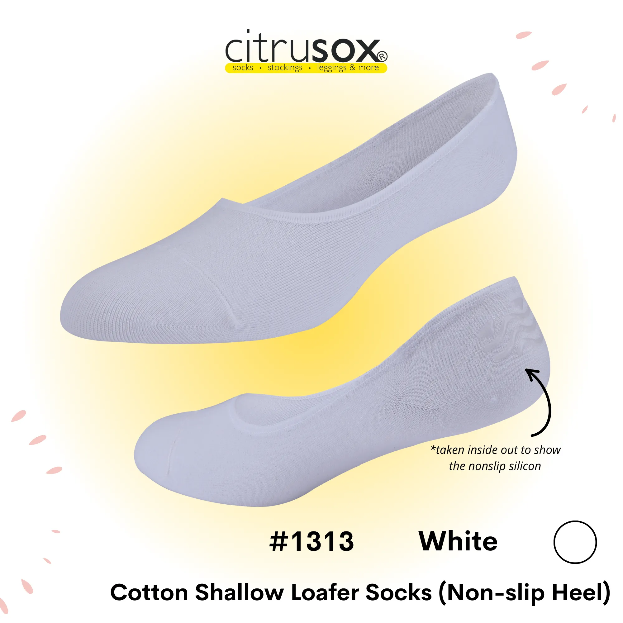 Shallow Loafer Non-Slip Heel Socks