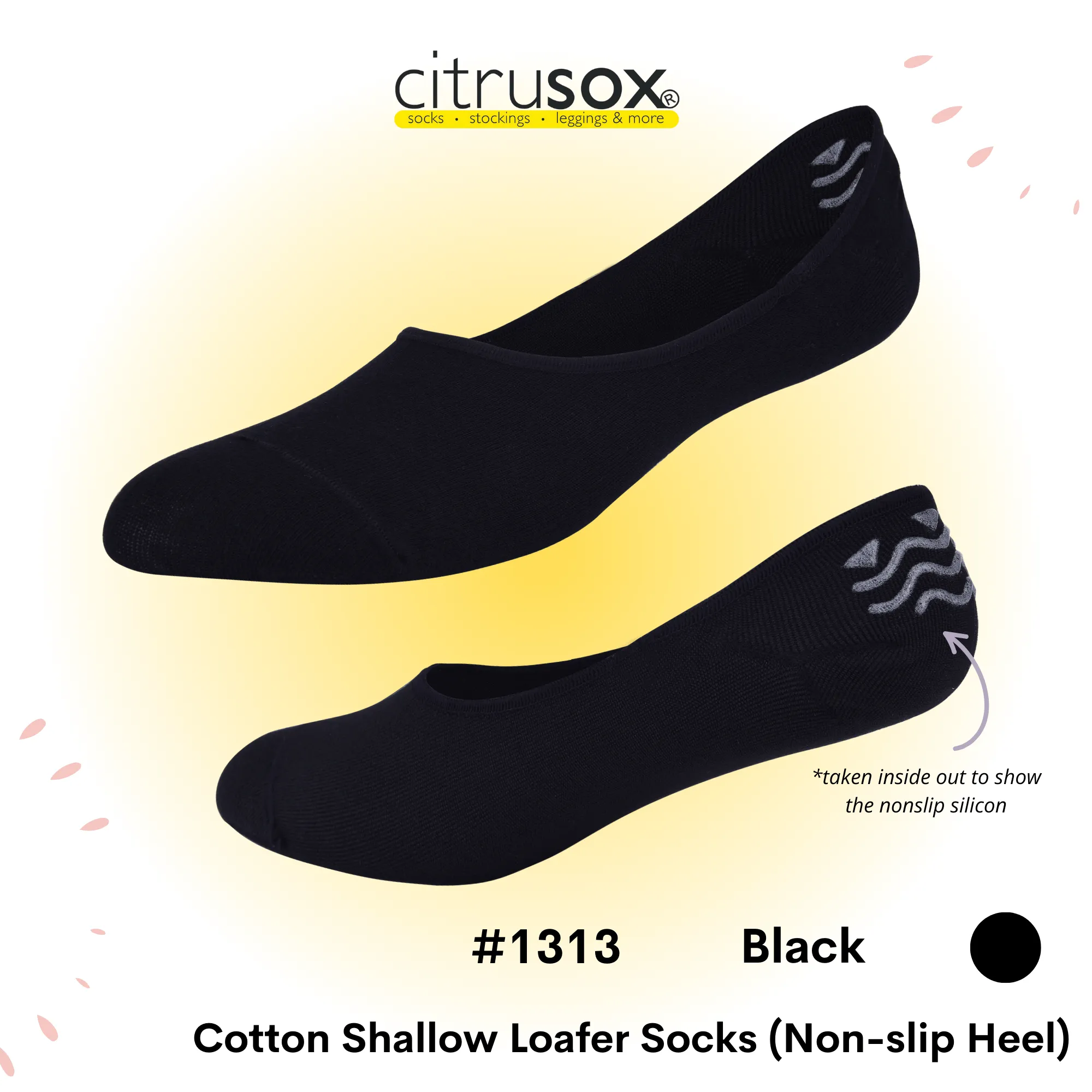 Shallow Loafer Non-Slip Heel Socks