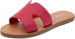 Shoe Land Women’s Flat Sandals – Comfortable Round Toe Casual Slides | Dressy Summer Mules with Cushioned Footbed | Travel, Beach & Everyday Slip-On Sandals 2025