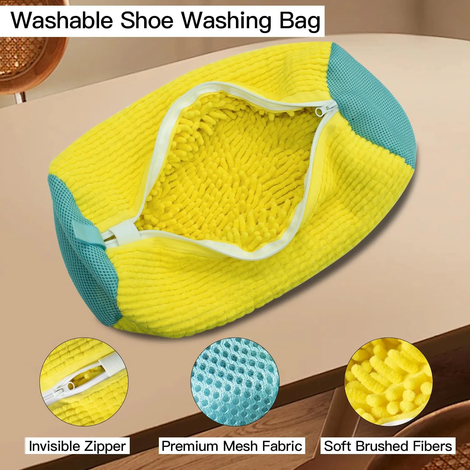 Shoe Washing Machine Bag, Sneaker Cleaning Laundry Reusable Shoe Bag for Washer and Dryer 2PCS for All Shoes