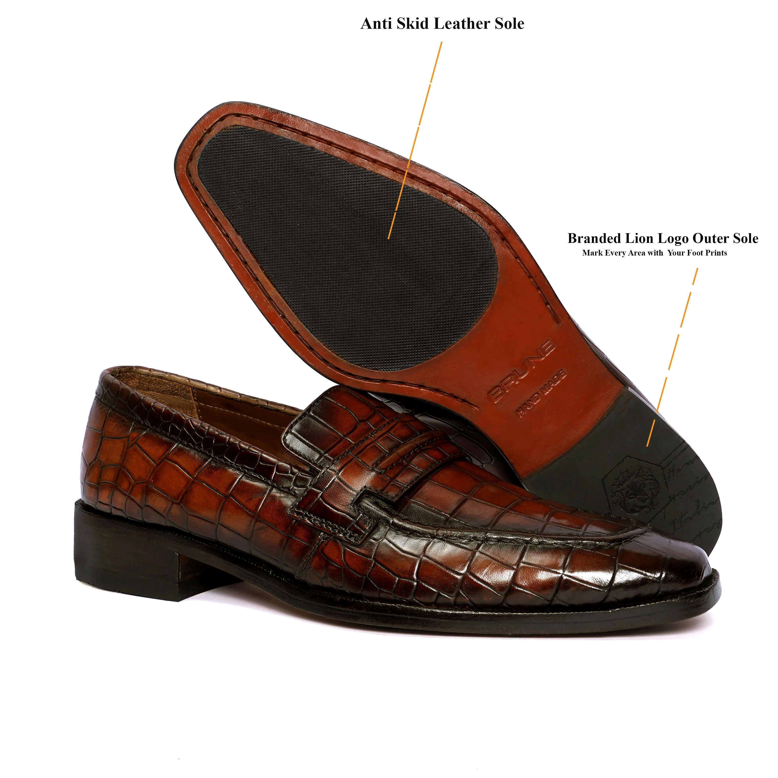 Smokey Finish Formal Loafer in Deep Cut Leather