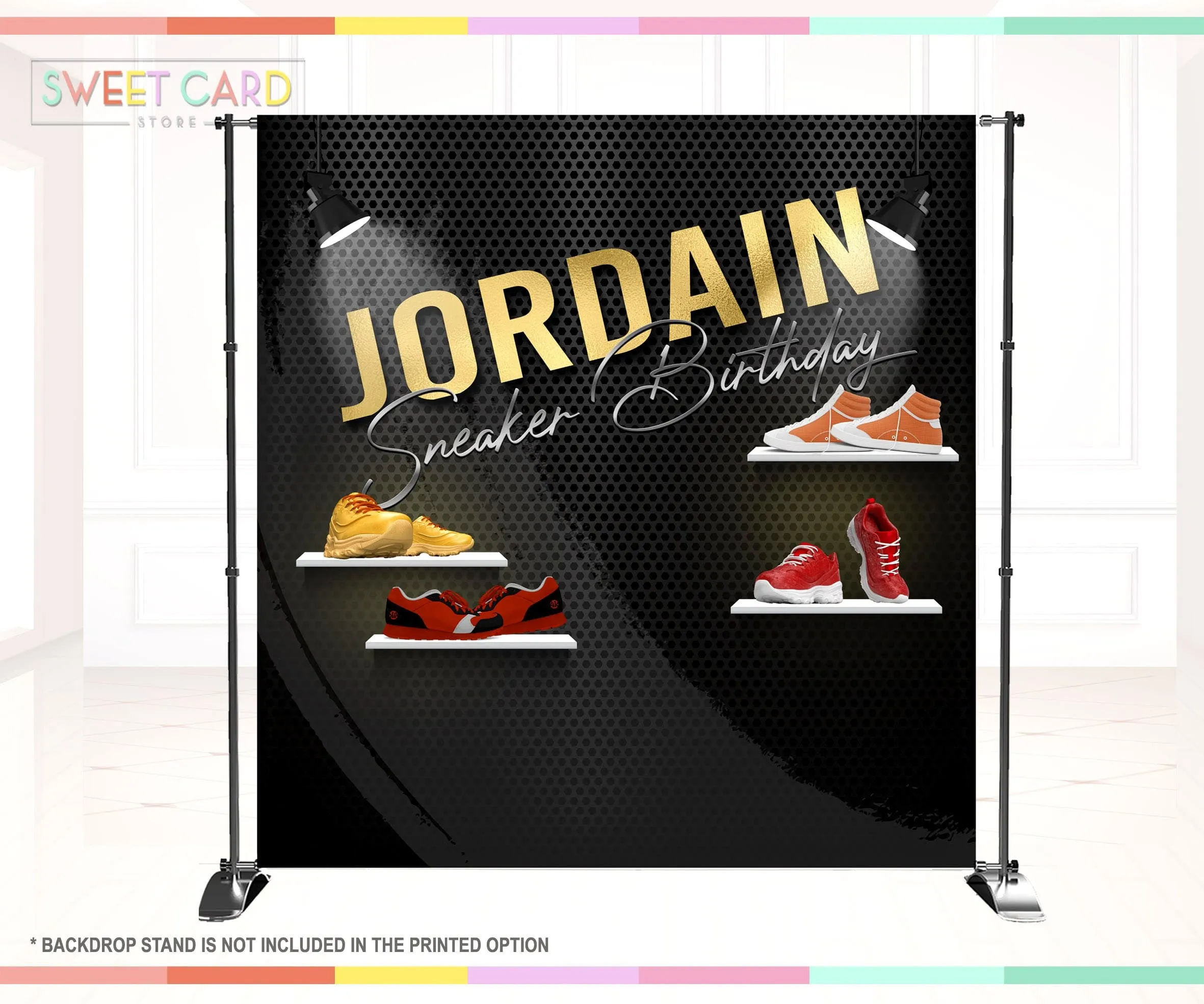 SNEAKER PARTY BACKDROP, Pop culture Backdrop, Sweet Sixteen Sneakers Backdrop, Sneaker shop store Sweet Sixteen Backdrop, Sneakers Backdrop