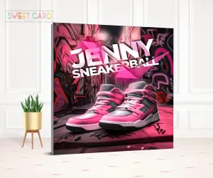 SNEAKER PARTY BACKDROP, Sneaker Ball Backdrop, Sweet Sixteen Sneakers Backdrop, Sneaker shoes Sweet Sixteen Backdrop, Sneakers Backdrop