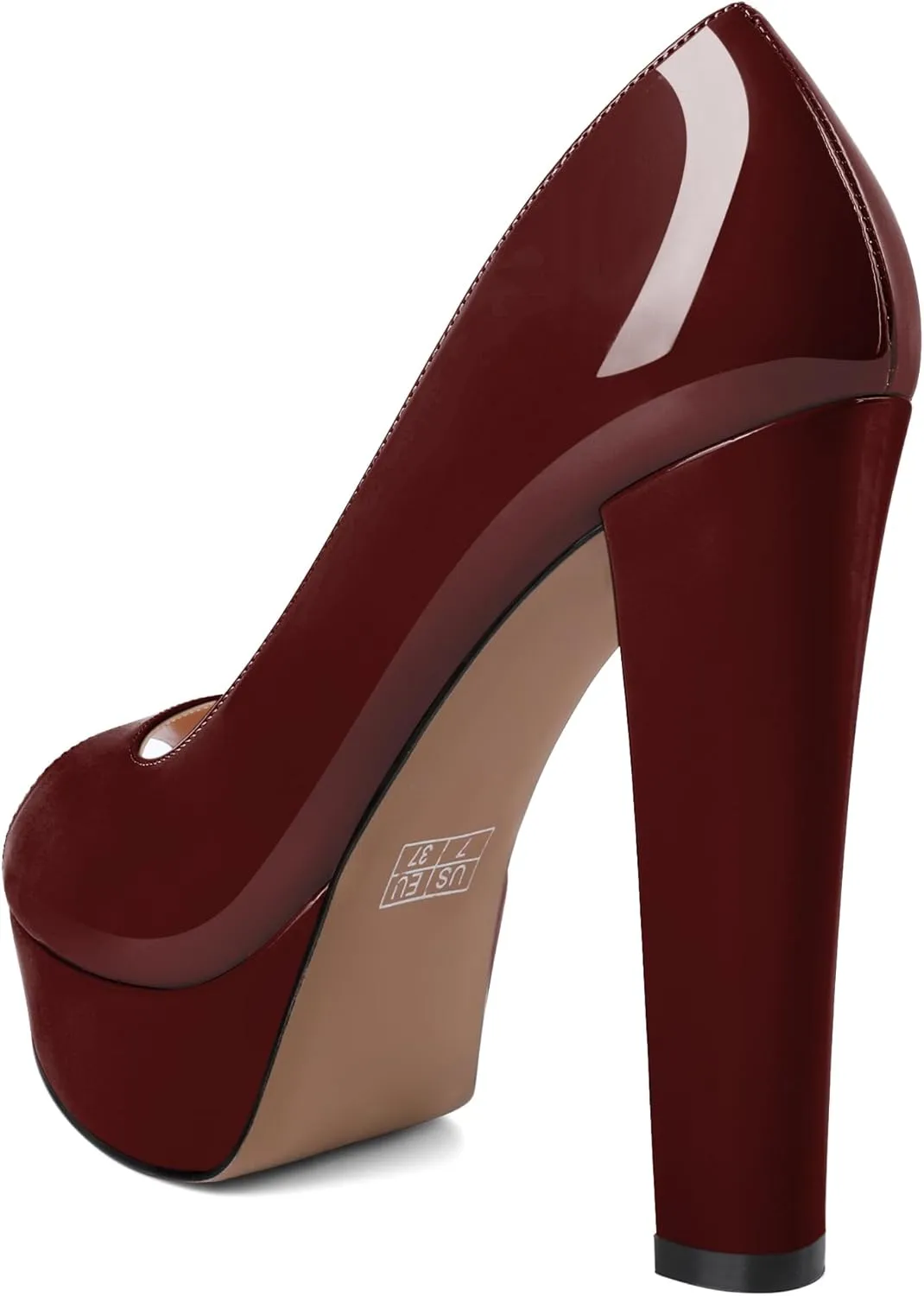 Soireelady Womens Platform Heels Chunky High Heel Pumps Slip On Peep Toe Block Heel Wedding Sexy Stripper Prom Shoes 6 Inches