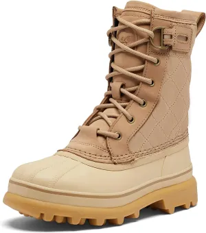 SOREL Women's Caribou Royal Waterproof Boot - Black, Chalk - 10